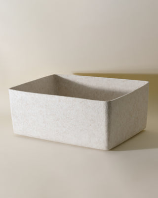 Empty Beige Sculpted XL Bin