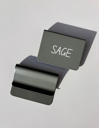 Label clip for Sculpted bin in Sage color