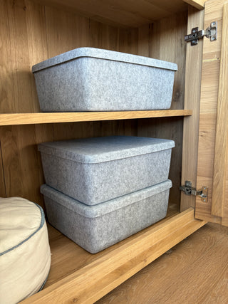 The Sculpted Bin - Large with Lid | Set of 3