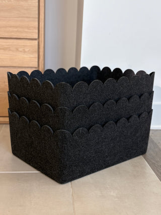 The Scalloped Bin - XL | Set of 3