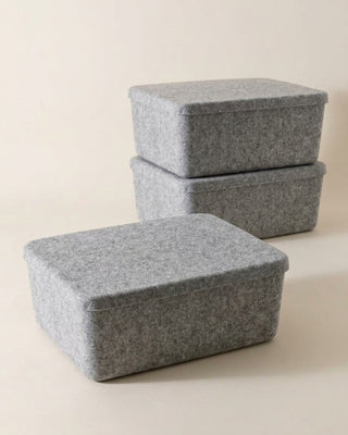 The Sculpted Bin - Large with Lid | Set of 3