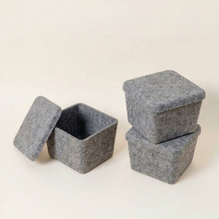 The Sculpted Bin - Petite with Lid | Set of 3