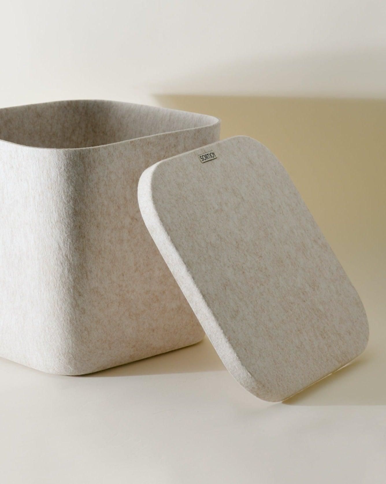 Sortjoy Long Stone Sculpted Storage Bin with Lid