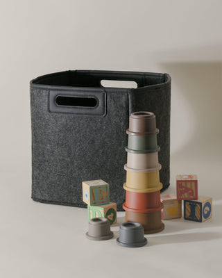 Black Jamie Bin 10 inch with toys around it