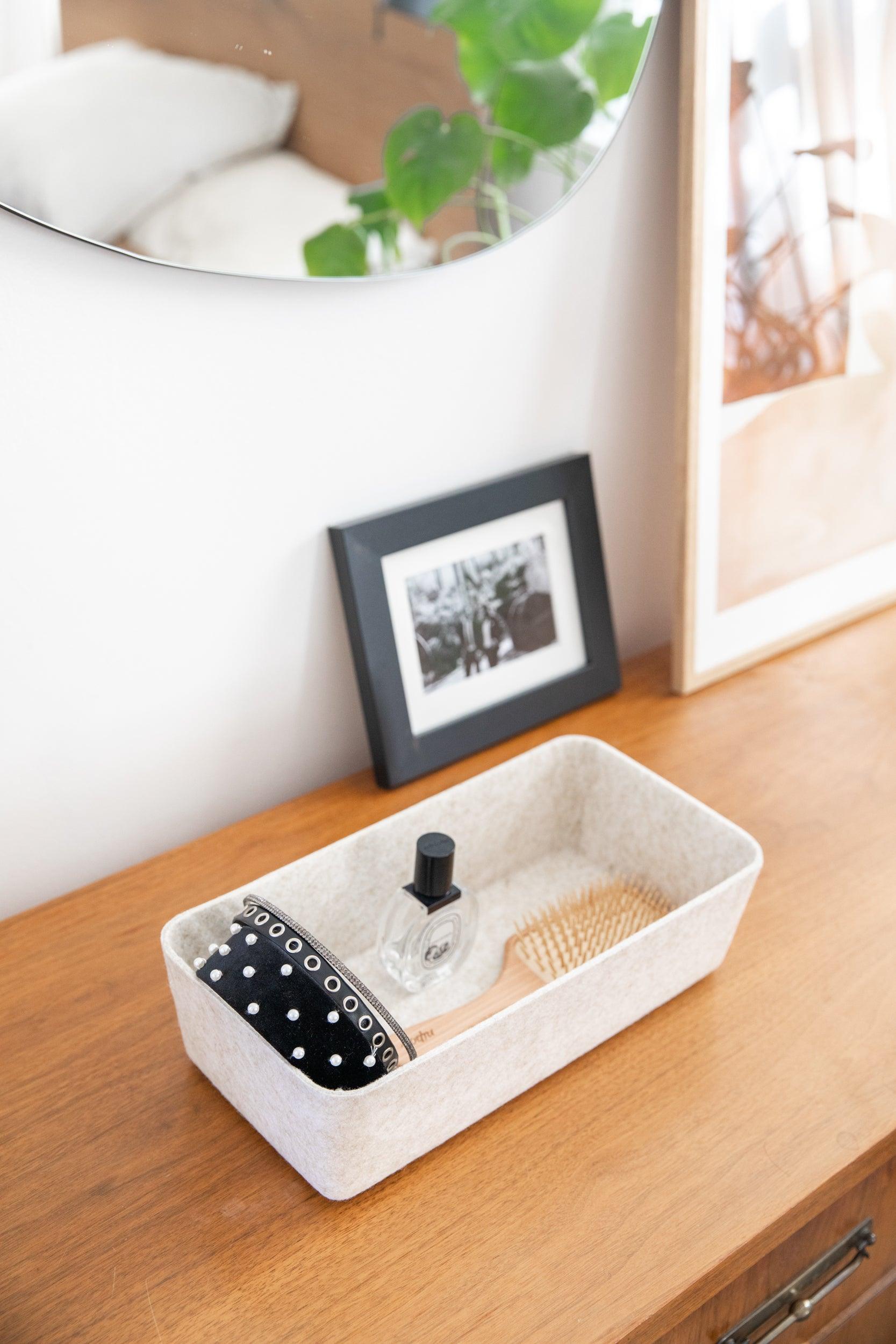 Sortjoy Long Stone Sculpted Storage Bin with Lid