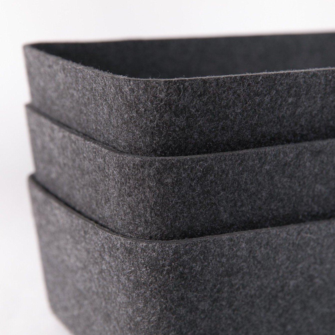 4 Pack - Sculpted Felt Storage Bins with Lids & Dividers